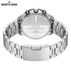 NORTH EDGE 2025 LONGWINGS Men Quartz Watch Solar Powered Stopwatch Waterproof 50M 316 Full Stainless Steel Luminous Pilot Watch 3