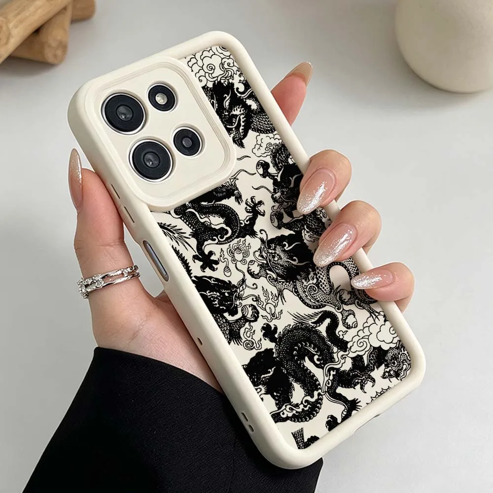 Luxurious Black Dragon Pattern Phone Case Cover