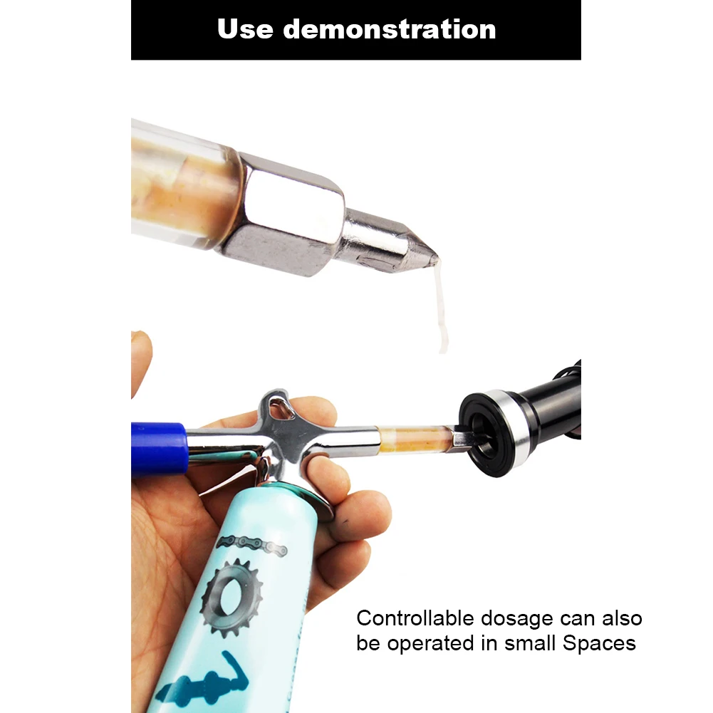 Bicycle Grease Injector Gun Bicycle Grease Gun Visible Bike Lubricant Injector Hub Oiling Tool for Bottom Bracket Pedal