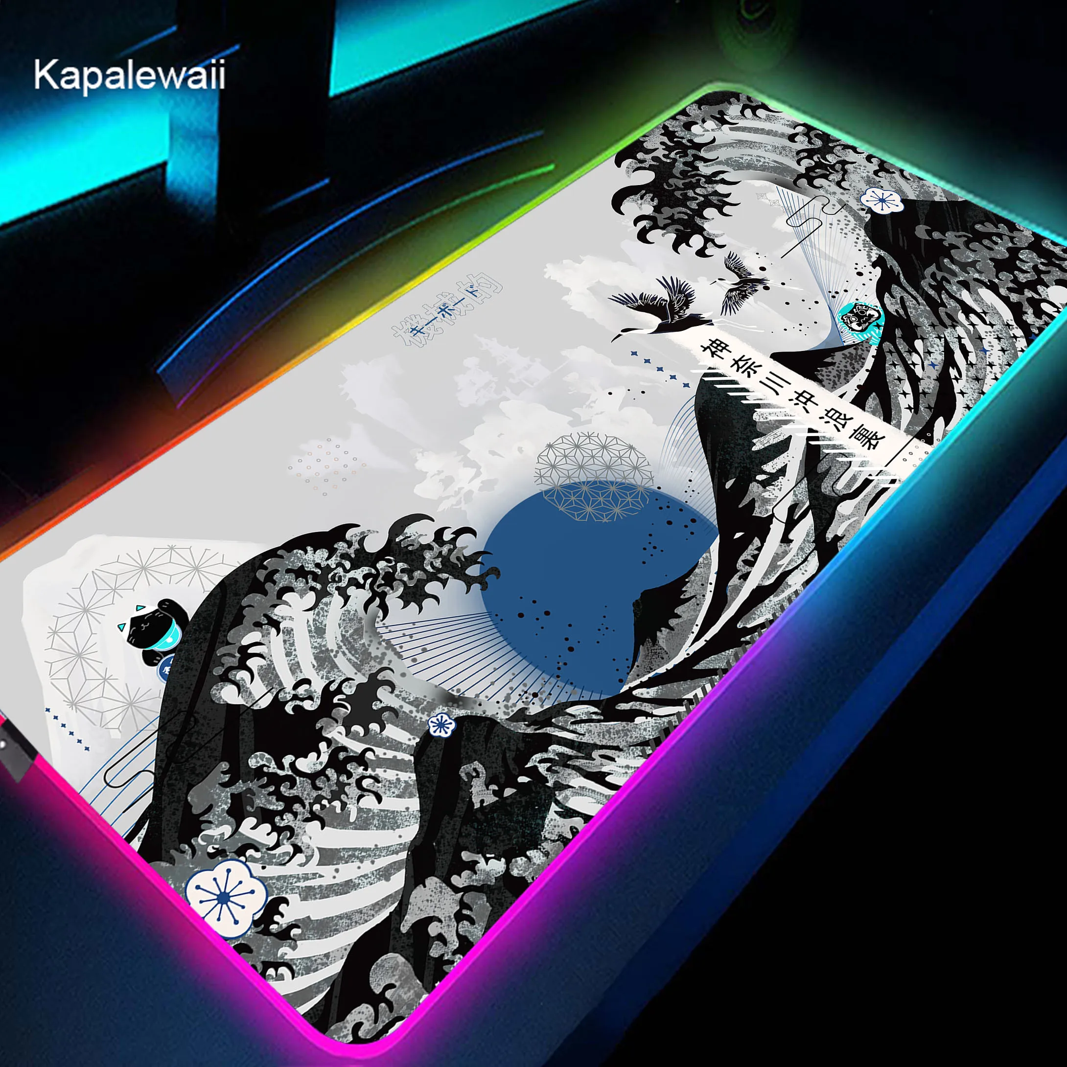 

Wave RGB Mouse Pad 90x40cm Gaming Mousepad LED Backlight Desk Mat Computer Gamer Mouse Mats XXL Large Keyboard Pads with Backlit