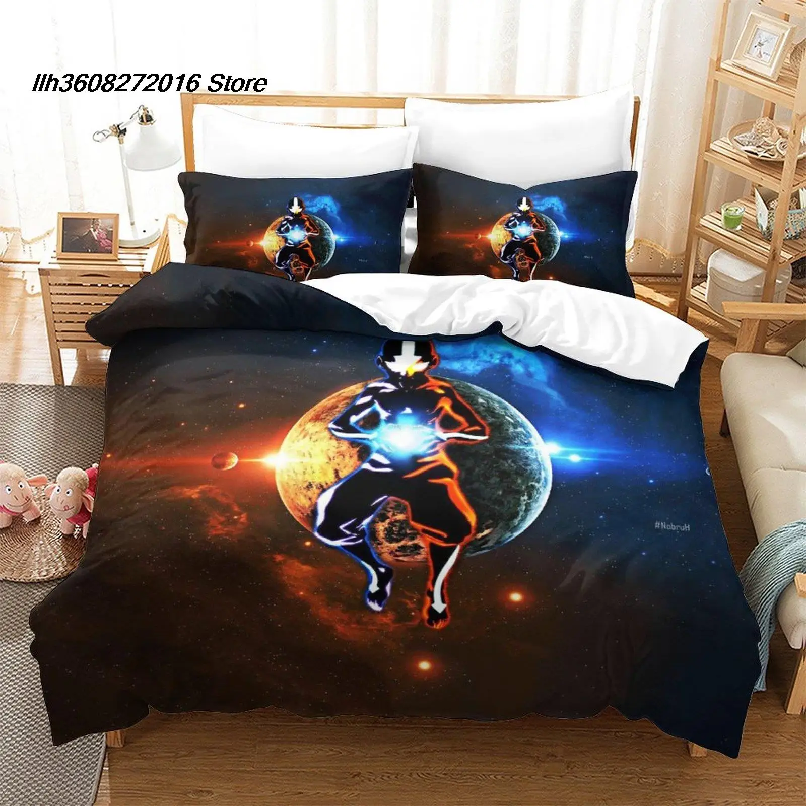 2025 New Avatar the last airbender Bedding Set Single Twin Full Queen King Size Bed Set Aldult Kid Bedroom 3D Anime Bed Sheet Se 2