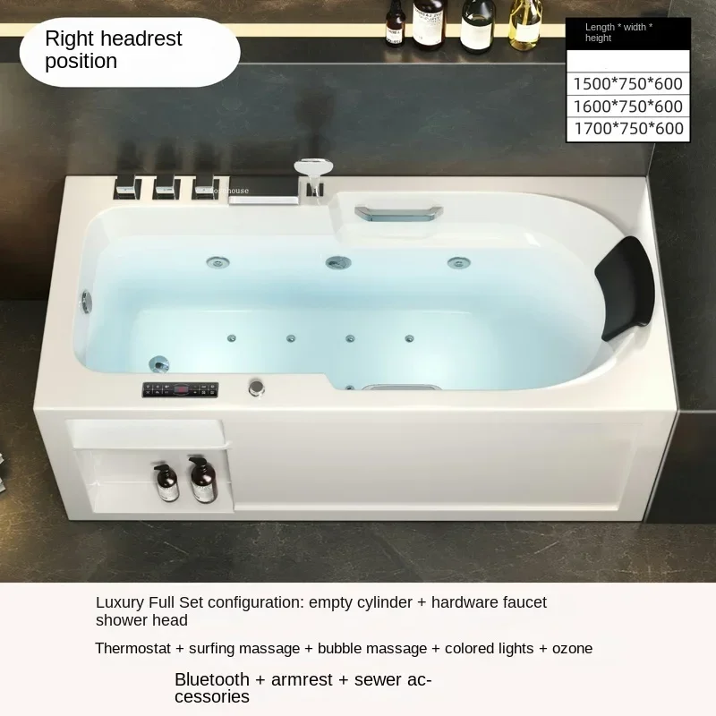 Acrylic Tub Home Bathroom Surf Massage Adult Bathtub Small Apartment Independent Constant Temperature Portable Tubs For Bathing 6
