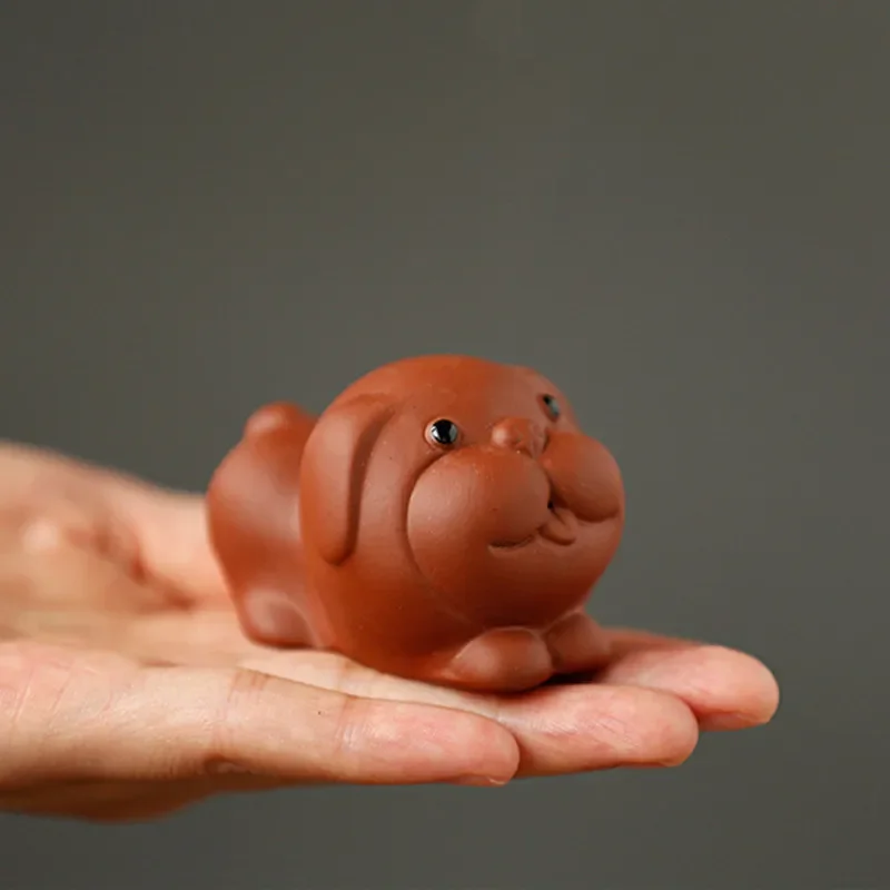 1PCS Mini Fingertips Purple Clay Tea Pet Handmade Cute Animal Statue Ornaments Boutique Crafts Tea Set Decoration Accessories