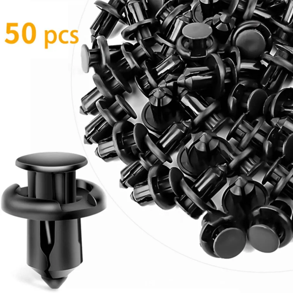 50 Pcs Plastic Rivet ABS Plastic Expansion Rivet Nut Buckle Clip Rivet Fastener Black Auto Parts Repair Tool Decoration Tool Car Accessories