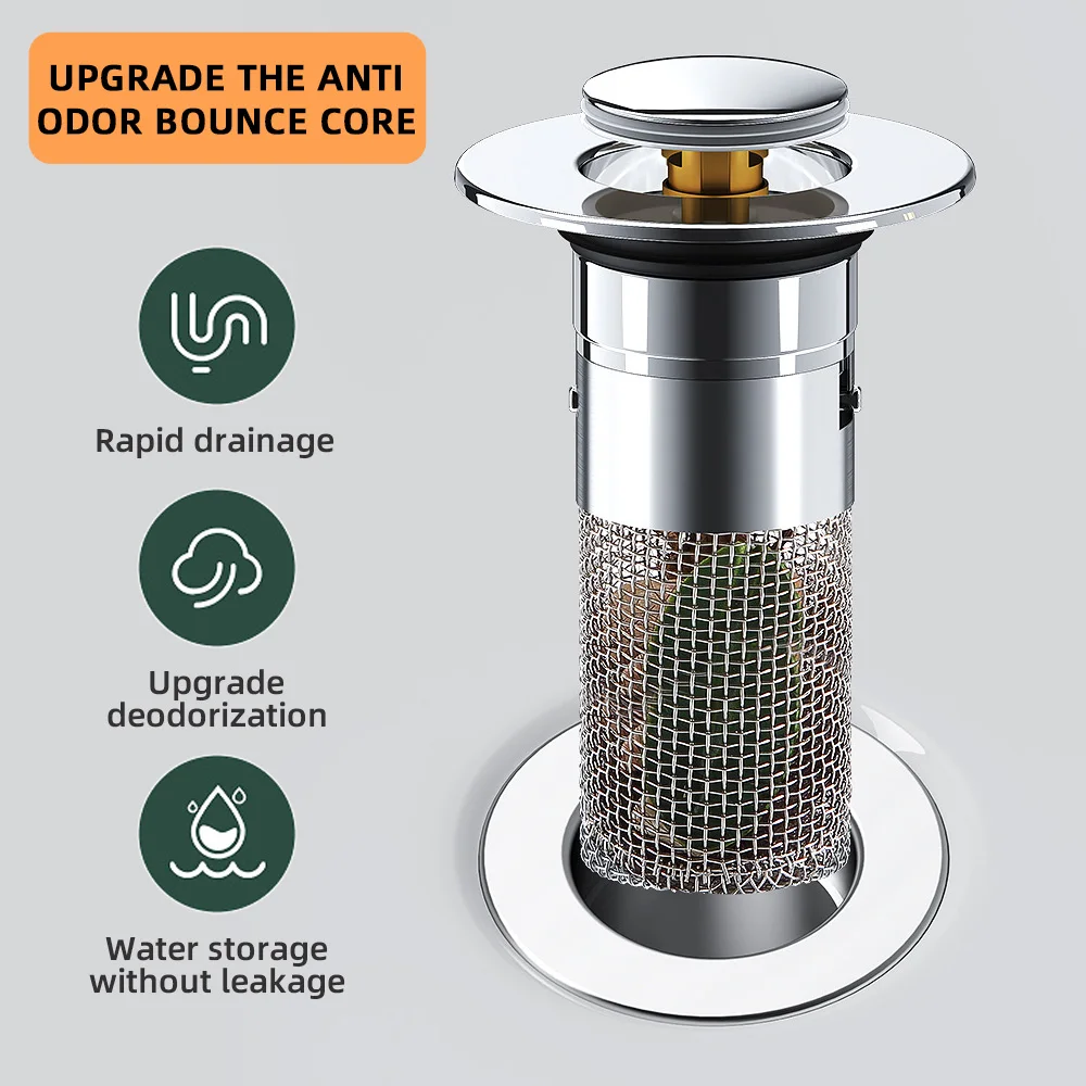 Sink Filter Sink Drains Filter Bathroom Pop-Up Sink Filter Plug Stopper Wash Basin Hair Catcher Strainer Stopper Kitchen Accessories