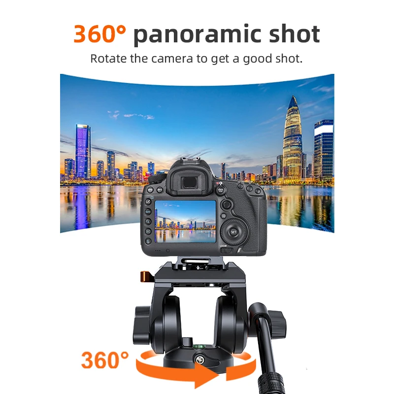 Tripod Ball Head Camera Fluid Head Camera Panoramic Head COMAN Q6 Panoramic Gimbal Video Head With Quick Release Plate For DJI RS Manfrotto Hydraulic Fluid Head For Tripod DSLR Camera