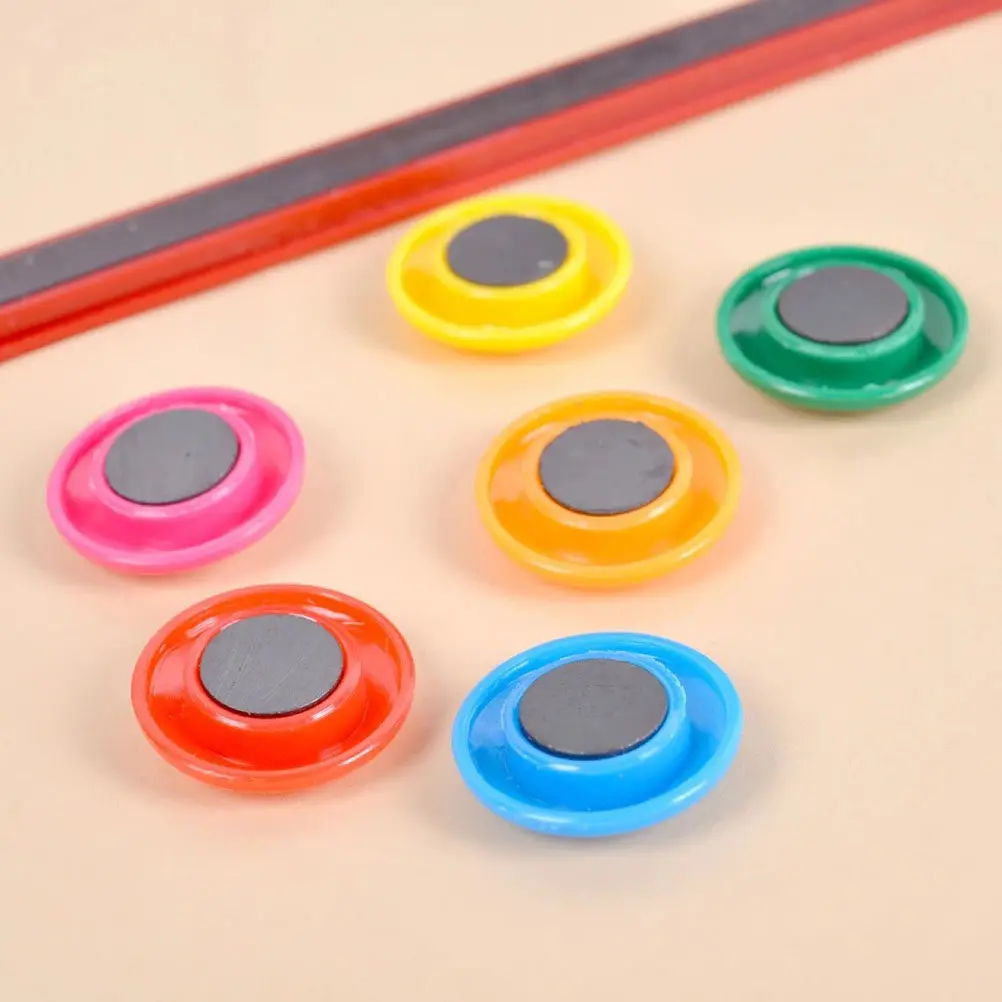 50pcs 30mm 자기 압정 자석 냉장고 냉장고 메시지 보드 게시판 사무실 용 라운드 플라스틱 화이트 보드 자석