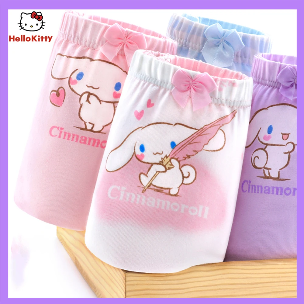 4Pcs Children Girls Underwear Sanrios Cinnamoroll Anime Kids Briefs Child  Soft High Quality Soft Cotton Girls Panties Breathable - AliExpress