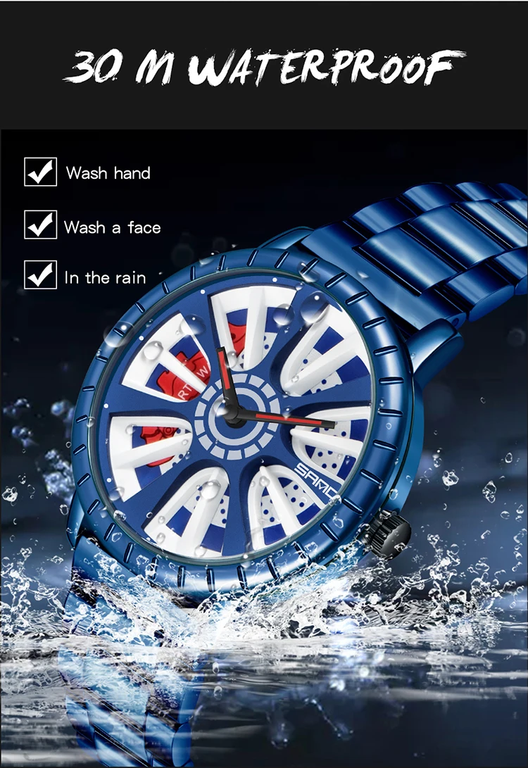 2023 New SANDA 1054 Fashion New Men Watch Unique Hollow out Wheel Dial Quartz Wristwatch Water Resistant Gifts Relogio Masculino