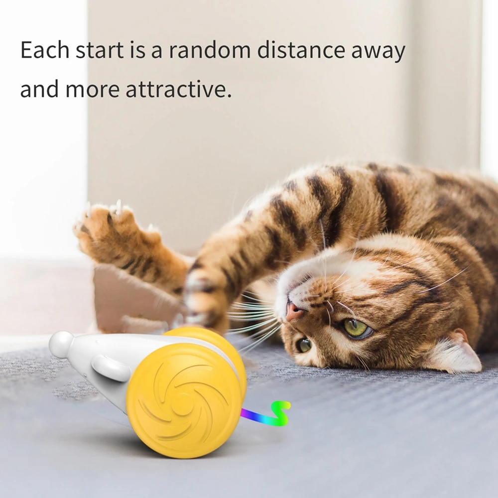 

Cat Toys Interactive Automatic Kitten Toy Electronic Simulation Mouse Kittens Play Ball Rat with LED Toys for Cats Scratch
