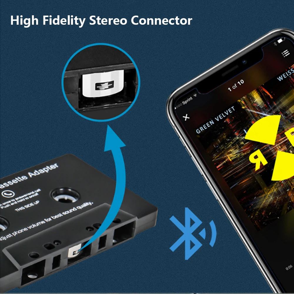 Universal Bluetooth 5.0 converter car tape converter car MP3/SBC/stereo Bluetooth audio cassette player AUX adapter