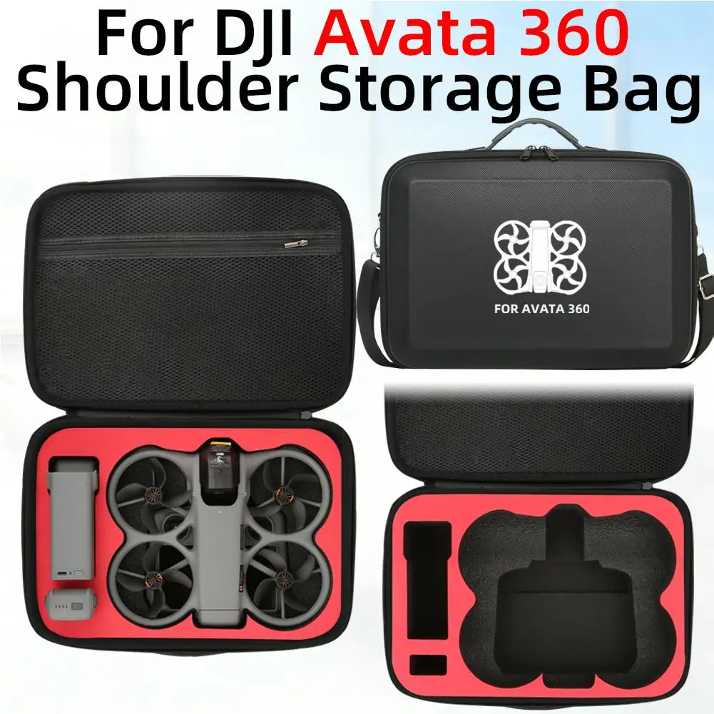 Sac de protection pour DJI Avata 360 posé sur une table, avec mousse intérieure visible.