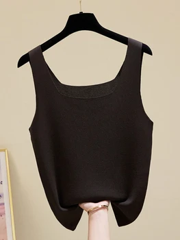 المرأة محبوك قبالة الكتف قمم للدبابات ، أنثى اللياقة البدنية قميص قصير ، مثير طوق مربع أعلى المحاصيل ، أحادية اللون ، الصيف 5