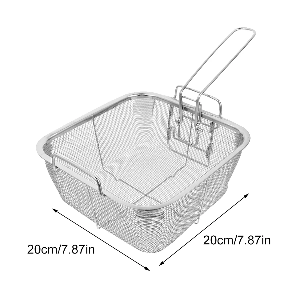 

Stainless Steel Fryer Screen Square French Fries Frame Filter Net Encrypt Colander Strainers Shaped Frying Fried Mesh Basket