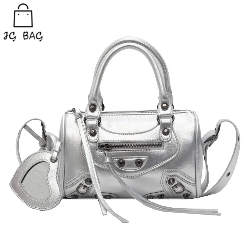 

Motorcycle ladies handbags Handheld For Women 2024 New Trendy And Popular Rivet Advanced Single Shoulder Crossbody Bag