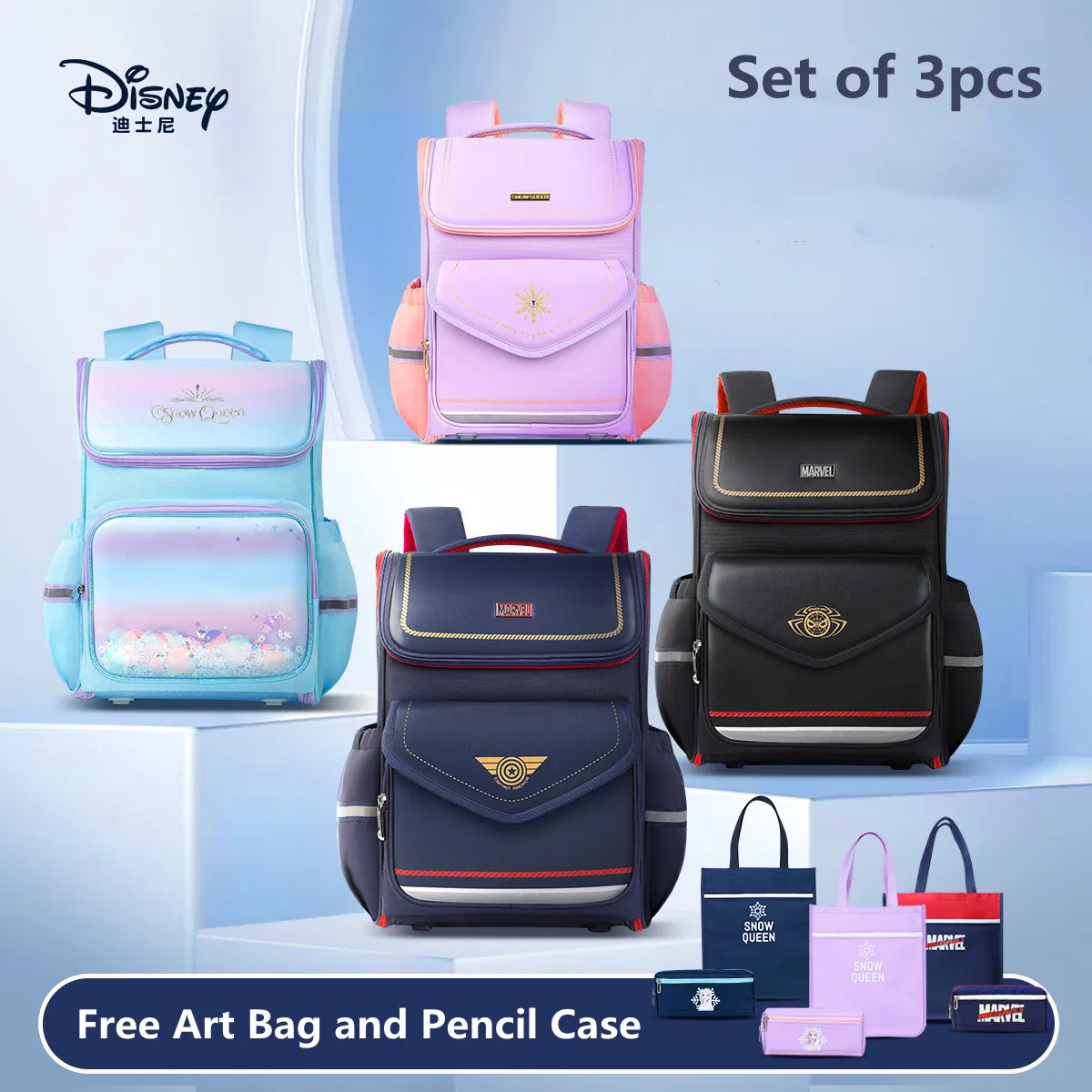 Disney Frozen School Bags For Boys Girls Spider Man Primary Student Shoulder Orthopedic Backpack Large Capacity Gifts Mochila