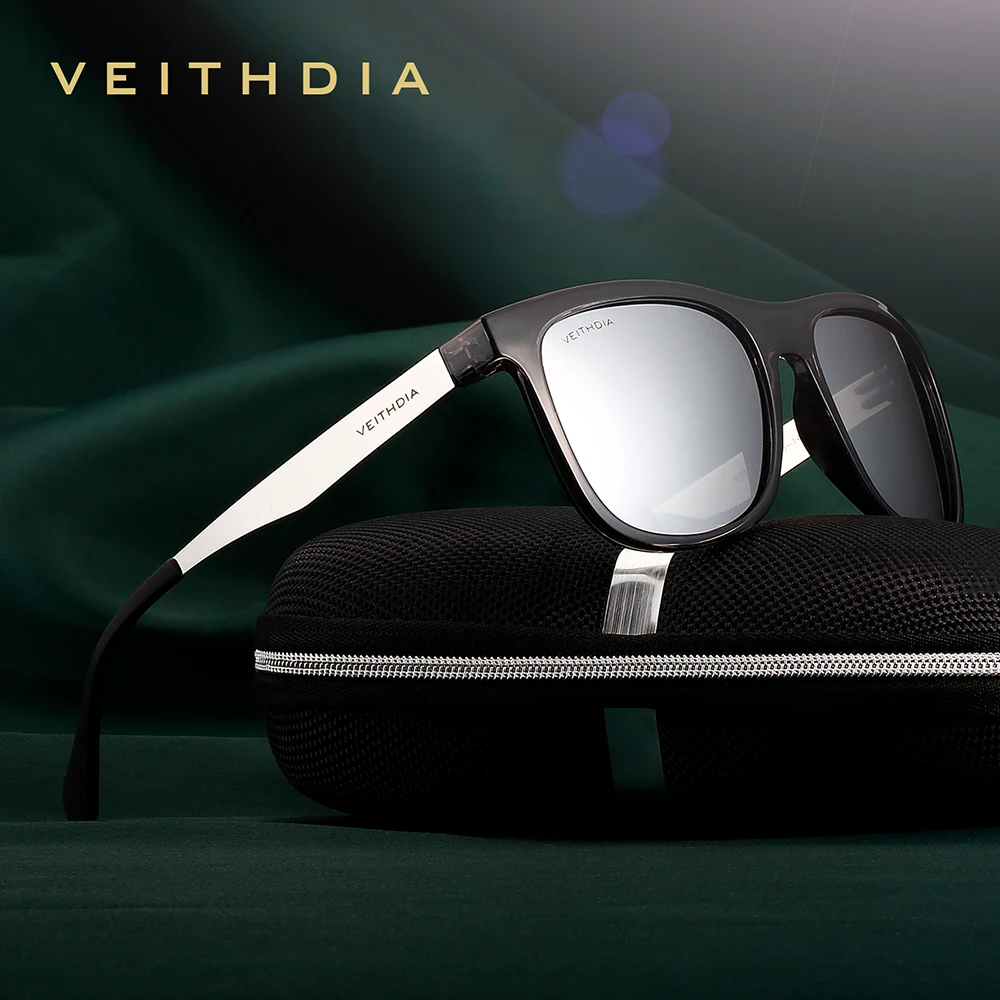 

Солнцезащитные очки VEITHDIA, винтажные Брендовые очки из нержавеющей стали и TR90 с поляризационными стеклами, степень защиты UV400, для мужчин и женщин, модель 6110,