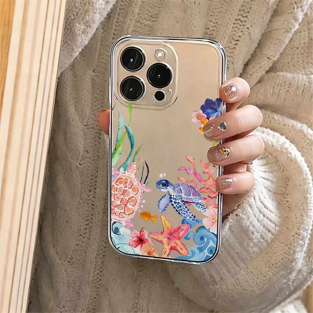 Summer Sea Turtle Clear Phone Case Cover