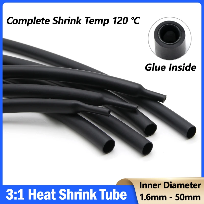 Heat Shrink Tube 3:1 Black Dual Wall