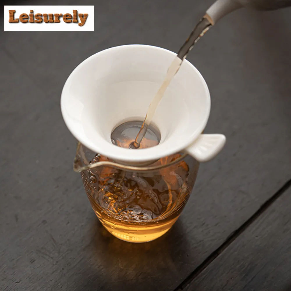 Dehua Sheep Fat Jade White Porcelain Tea Infusor Zen Penguin Tea Strainer Tea Maker Tea Filter Tea Services Supplies Decoration