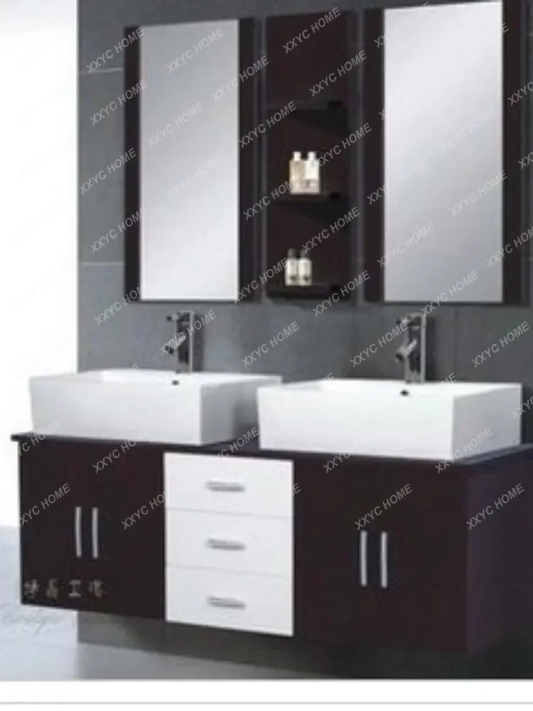 Oak PVC Washstand Washbasin Cabinet Combination European Table Basin