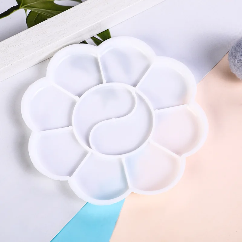 1 Pcs Mini Multi Grid Palette Artist Children Students Art Craft Color Mixing Tray Portable Painting Palette White