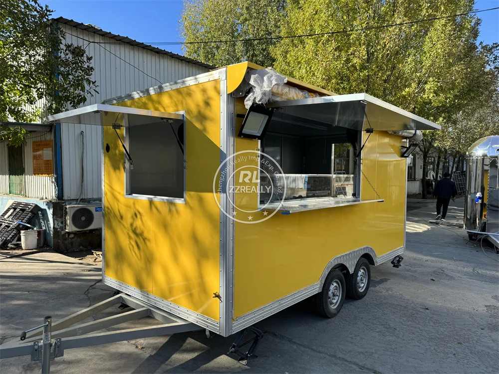 

Factory Supply Tune Mini Empty Food Trailer Hot Dog Trailer Fiberglass Mobile Restaurant Wheat Flour Water Pumps for Food Truck