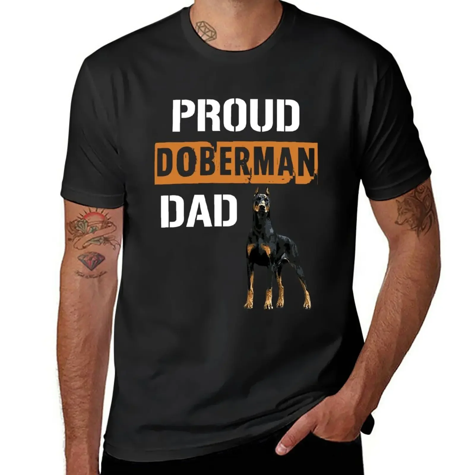 

Proud Doberman Dad T-Shirt for a boy tops tshirts for men