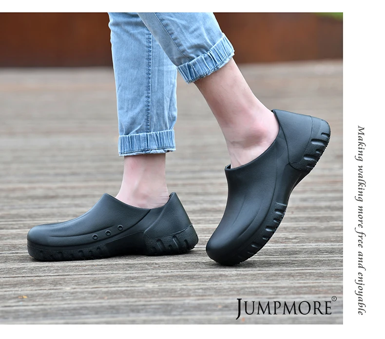 Herren Gartenschuhe Küchenherd Schuhe Weiße Clogs Krankenhaus Arbeitsschuhe Rutschfeste ölbeständige wasserdichte Sandalen Slip On – Detail 9