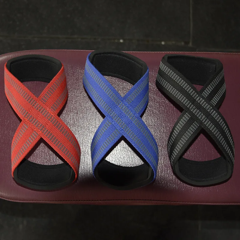 1Pair Figure 8 Weight Lifting Straps DeadLift Strap for Powerlifting Weightlifting Lifting Gym Wrist Wraps Fitness Bodybuilding 6
