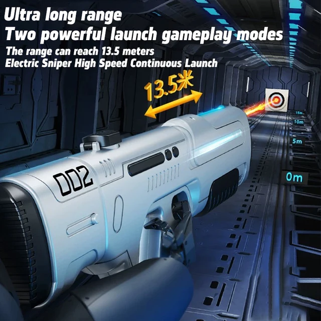 New Pulse Electric Continuous Shooting Water Gun Powerful Water Spray Light Large Capacity Self-priming Children's Summer Toy 3