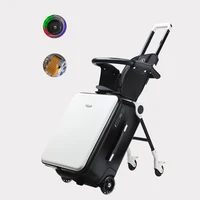 Kid Suitcase Luggage with Spinner Wheels,Large Suitcases with Child Seat Design,20 Inch Hardside Carry on Luggage for Travel