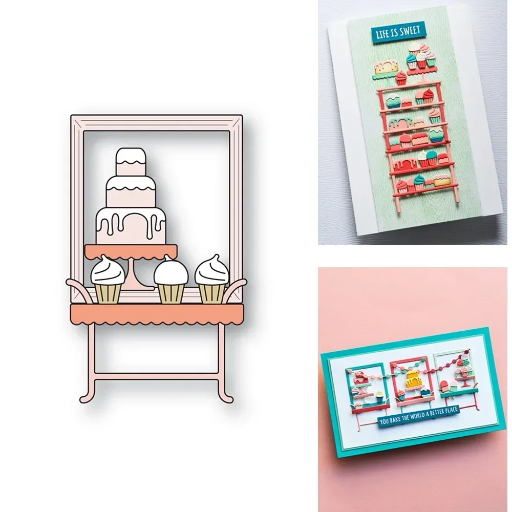PoppyStamp 코너 상점 디저트 스탠드, DIY 스크랩북 사진 앨범 카드 제작 장식 용품, 다이 커팅 도장