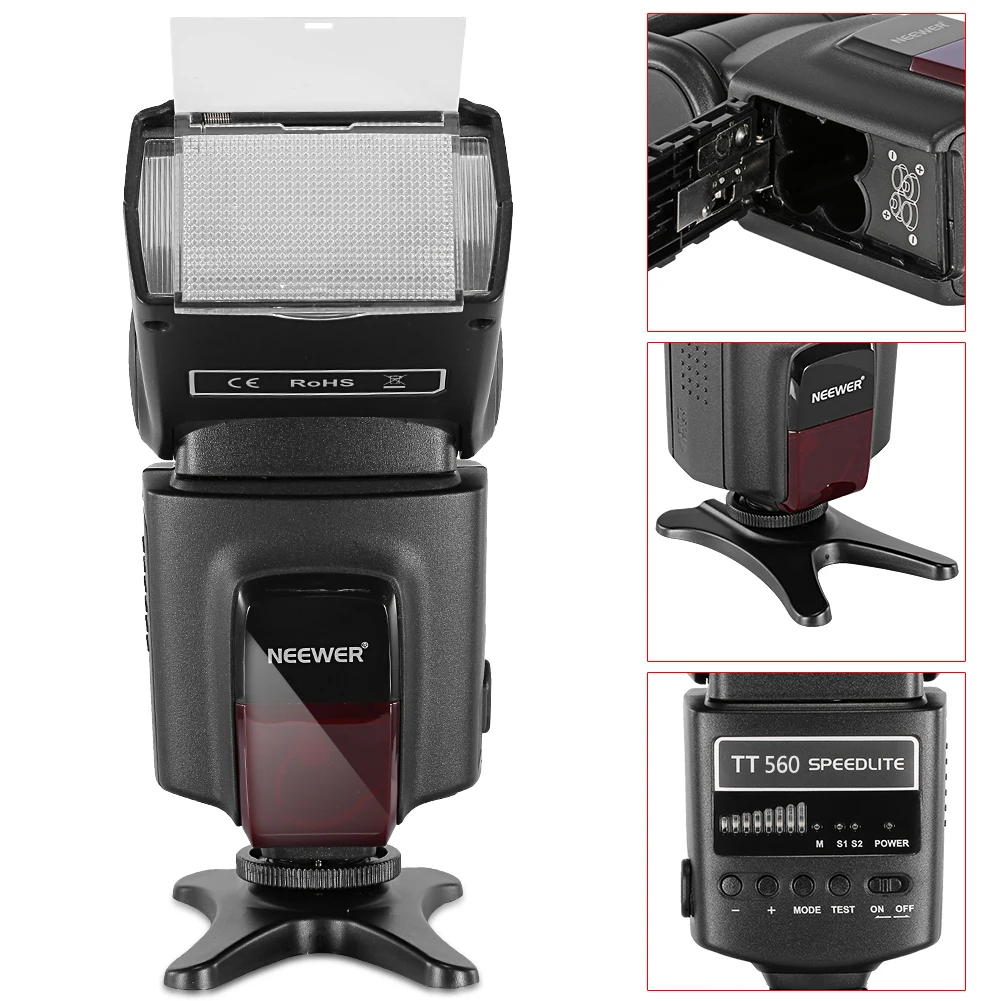 Neewer TT560 Speedlite Flash Kit for Canon Nikon Sony Pentax DSLR Camera  with Standard Hot Shoe