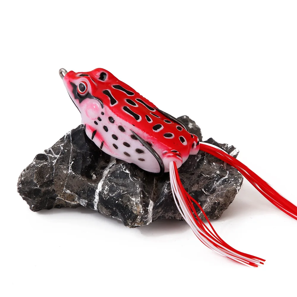 Premium Soft Frog Lure with 3D Eyes and Fishing Hooks