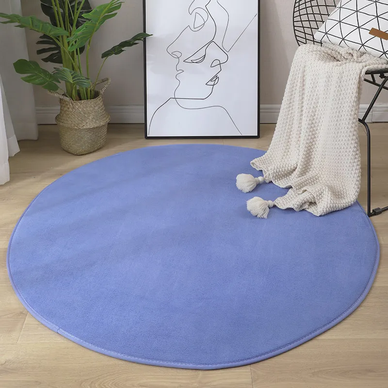 Round Coral Velvet Carpet Color Water Absorption Sofa Carpet Memory Foam Bedroom Living Room Children rug Yoga Mat floor mat,plush rug,decorative carpet,silk wool rug,plush carpet,non slip carpet,coral velvet rug