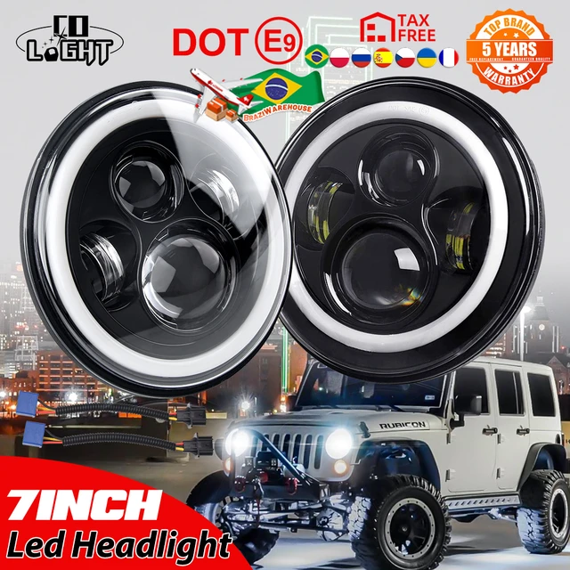 Comprar H4 7 pulgadas faro Led para coche todoterreno lámpara Led para  coche H4 faro Led Halo Ojos de Ángel para Lada Niva 4X4 UAZ Hunter  accesorios para coche 12V 24V