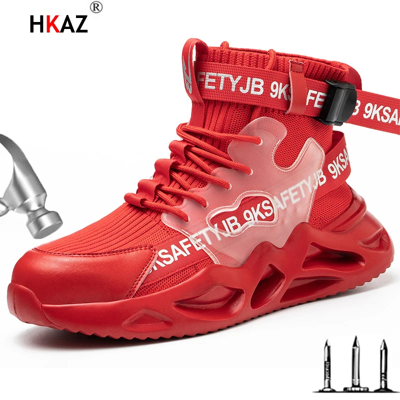 워커 파괴할 수 없는 안전 신발, 강철 발가락 신발, 펑크 방지 스니커즈, 남성 신발, 작업 신발 