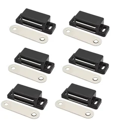 12 - Pack White Magnetic Cabinet Door Latches - Strong and Durable Closure (6set black)