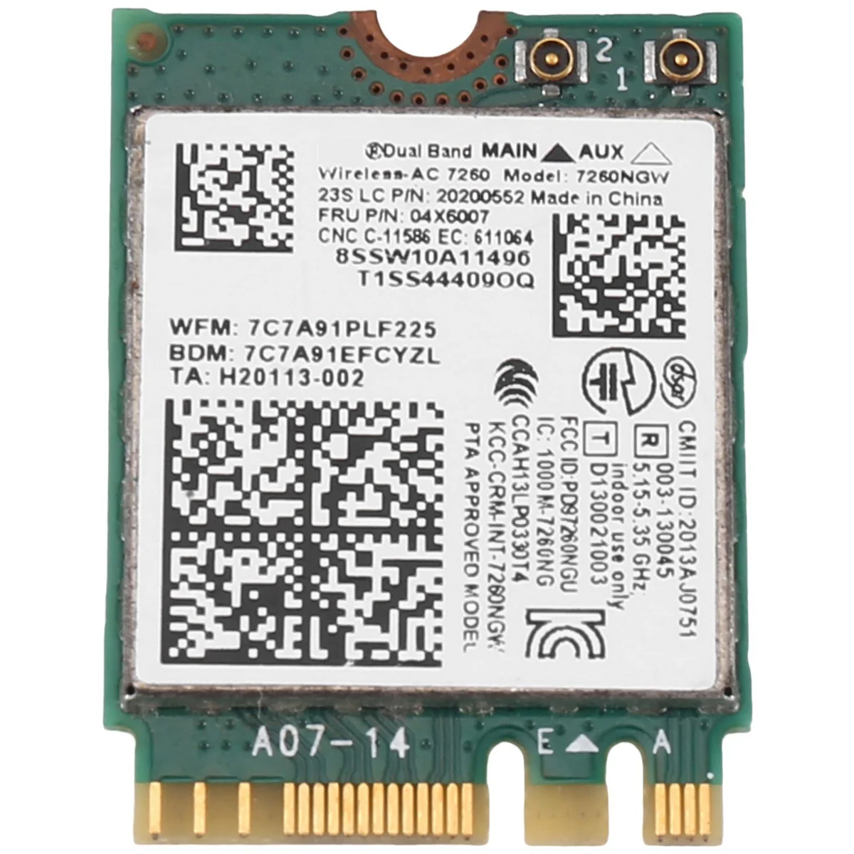 

7260NGW 7260AC WiFi карта 2,4G/5G BT4.0 04X6007 для X250 X240 X240S X230S T440 W540 T540 Yoga Y50
