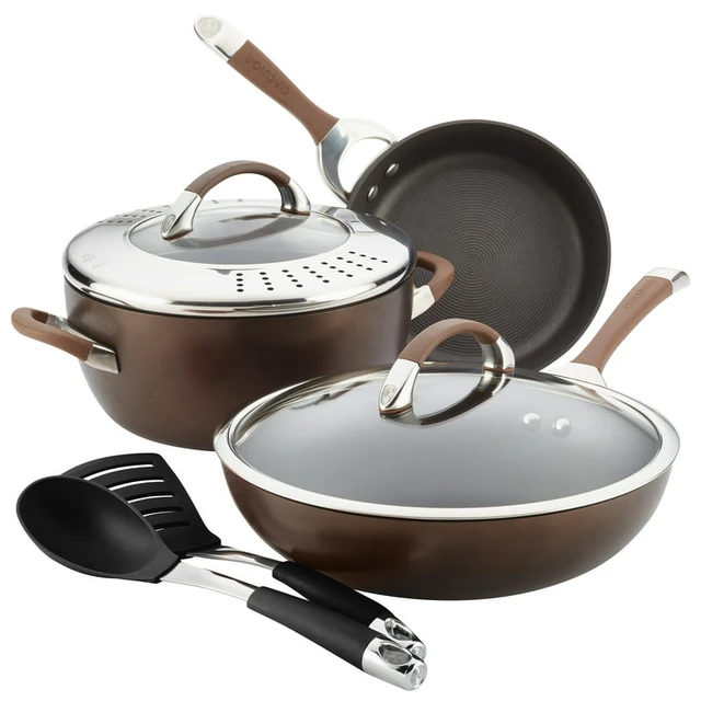 Induction Stainless Steel w/Hard-Anodized Cookware Set