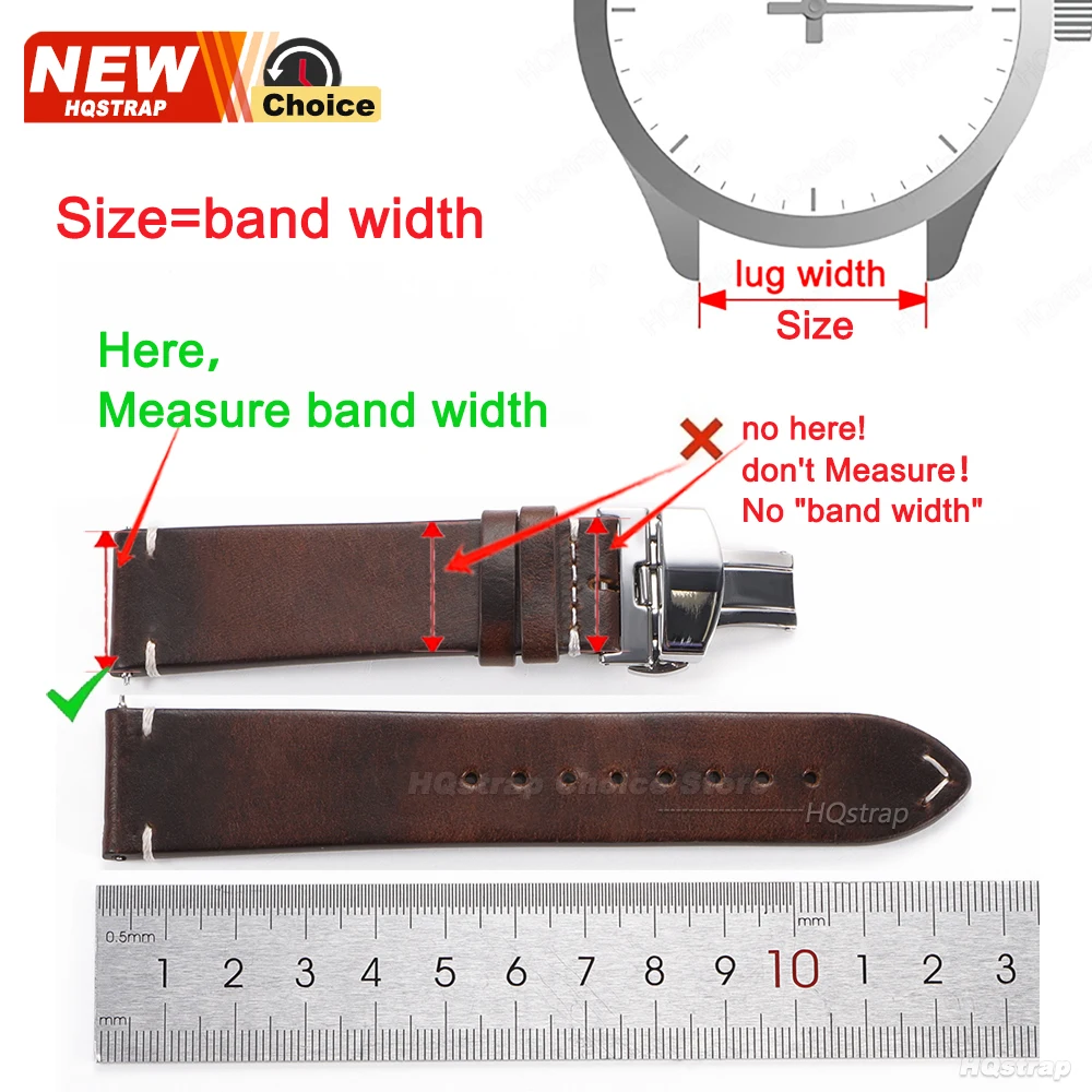 Premium Leather Butterfly Buckle Smartwatch Band - Oil Wax Finish