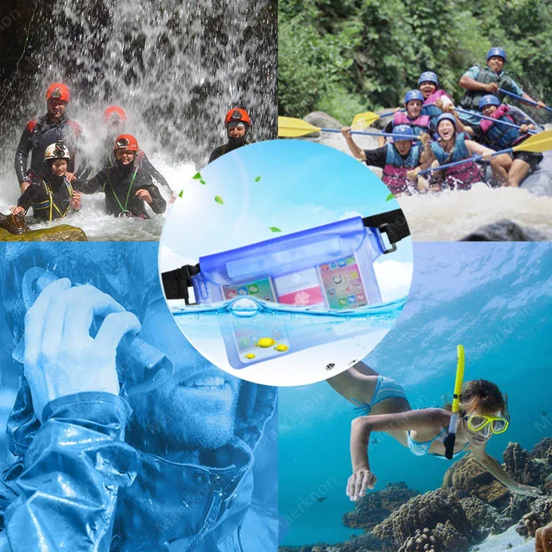 3 Layers High Waterproof Sealing Swimming Bag Large Size Transparent Underwater Dry Protection Bag For iphone mobile phone pouch dry bag waterproof bag swimming bag
