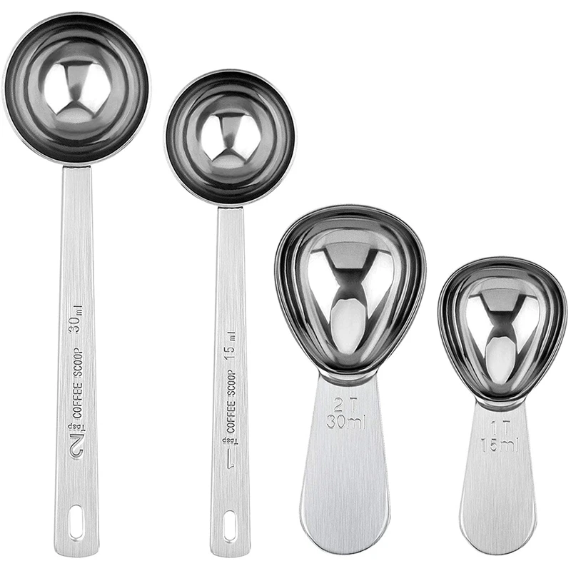 4 Packs Coffee Scoop, 2 Tablespoon And 1 Tablespoon Stainless Steel Coffee Measuring Spoons For