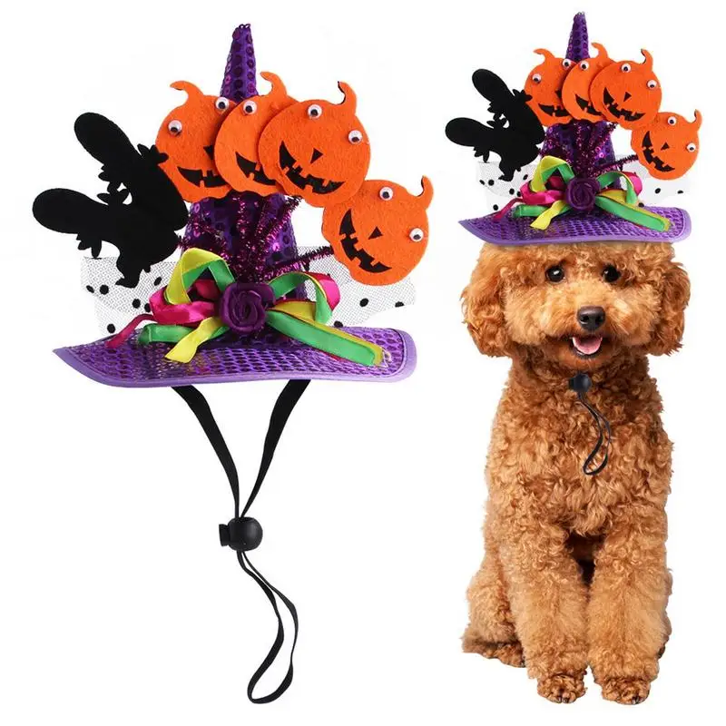 

Pet Halloween Hat Pet Cat Dog Cosplay Costume Bandana With Bat Pumpkin Pattern Halloween Party Gift Costume Pet Accessories