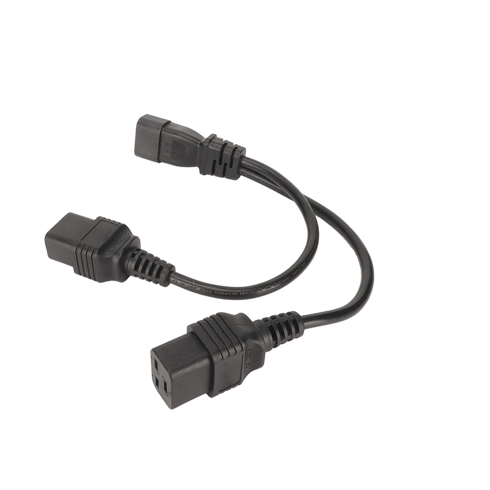 IEC320 C14 Power Cord IEC320 C14 to Dual IEC320 C19 Power Cord IEC320 C14 to Dual C19 Y Splitter Power Cable 10A 250V 12.6in