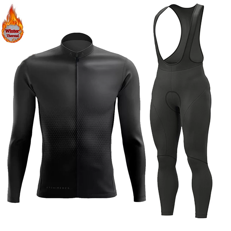 Description Picture 4 of item2024 Men Winter Jacket Racing Cycling Long Sleeves Jersey Set Warm Thermal Fleece Bike Jersey Outdoor Road Bike Cycling Clothing