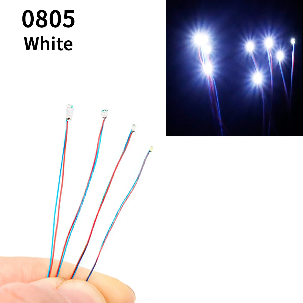 10 개/가방 0805 1206 SMD 램프 유선 마이크로 Litz Led 사전 납땜 칩..