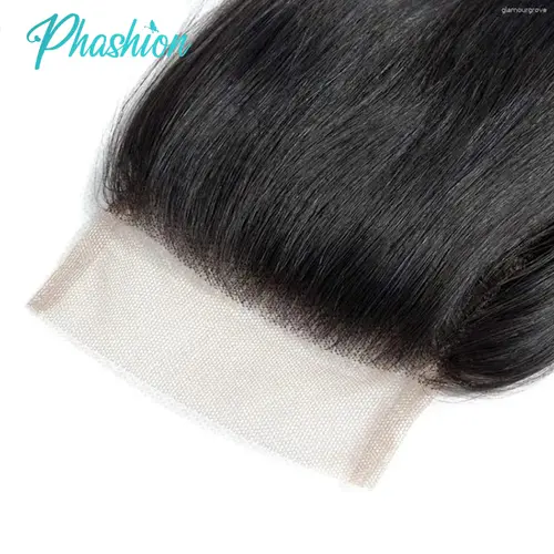 Phashion 24 26 Inch 5x5 4x4 Straight Lace Closure Only Pre Plucked Long Full Swiss Transparent Lace 100% Remy Human Hair On Sale - Image 2