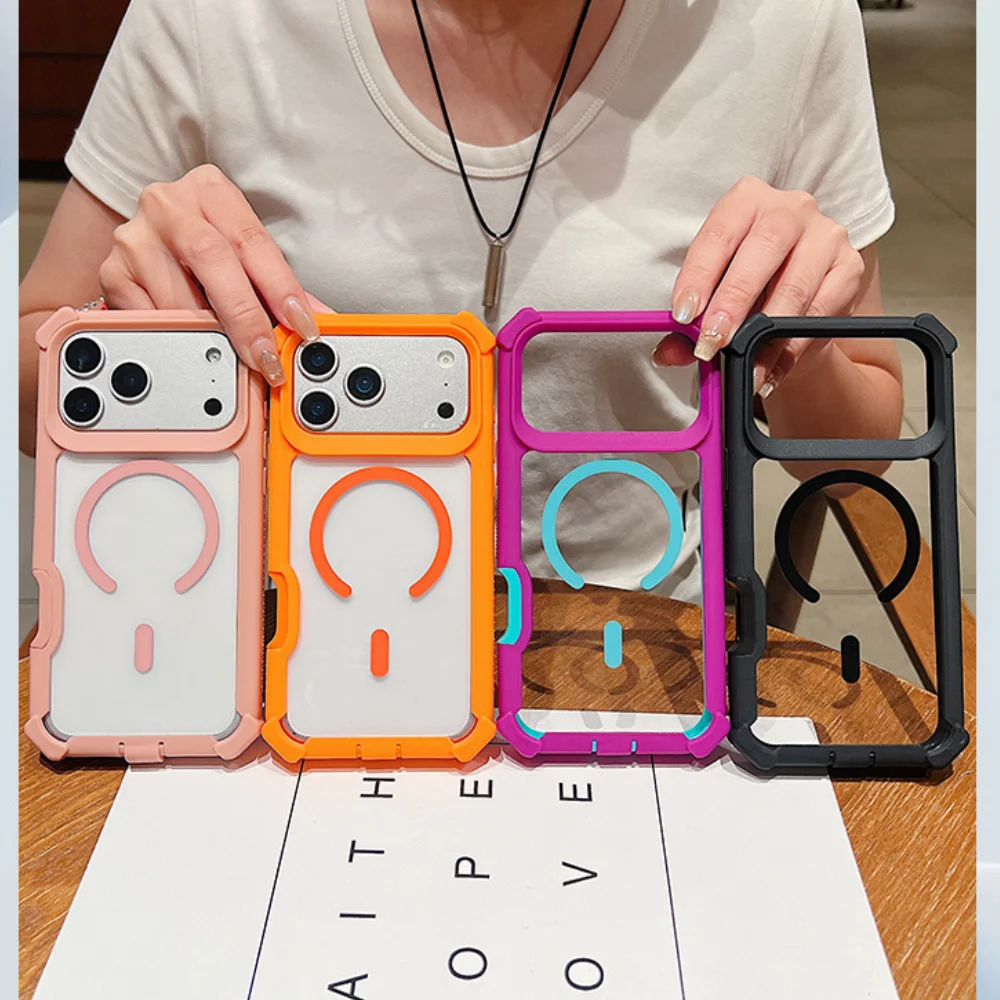 Magnetic Luxury Shockproof Transparent Case with Magsafe Compatibility